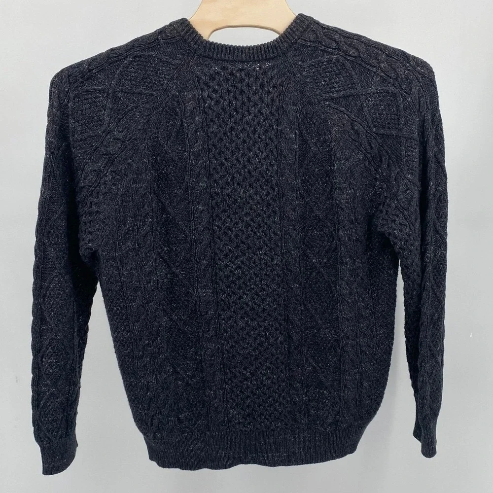 Polo Ralph‎ Lauren Men's XL Charcoal Grey Cable Knit Cotton Sweater Heavy